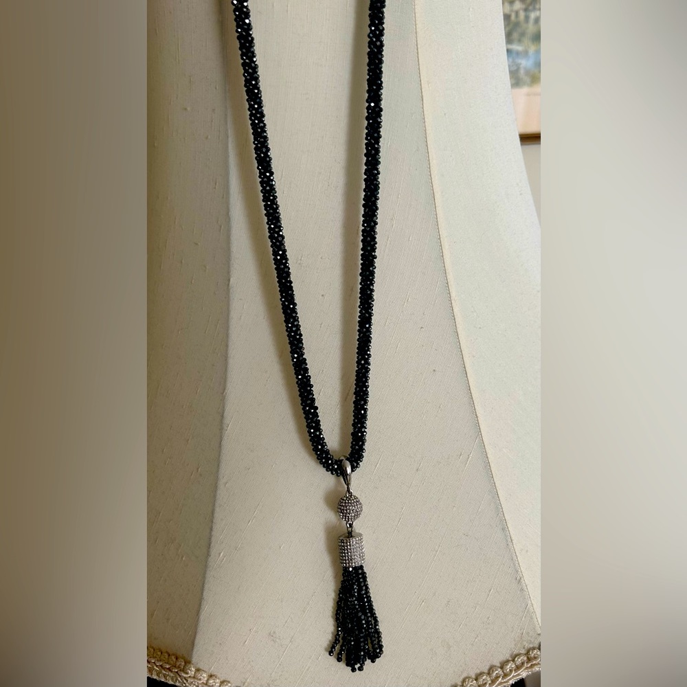 Black beaded necklace